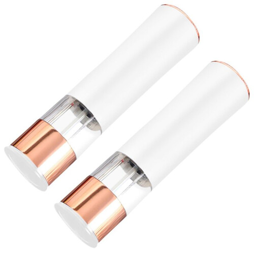 2Pcs Automatic Salt Pepper Grinder Electric Spice Mill Battery Powered Adjustable Coarseness Pepper Mill Kitchen -White