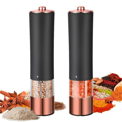 2Pcs Automatic Salt Pepper Grinder Electric Spice Mill Battery Powered Adjustable Coarseness Pepper Mill Kitchen -White 1