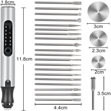 Engraving Pen, Electric Engraving Tool Kit USB Rechargeable Engraver Etching Pen Micro-Cordless Carve Tool for DIY Art