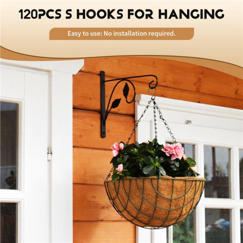 120Pcs 1-Inch  S-Shaped Hook, S-Shaped Hook, Small S-Shaped Hook, Metal  Decorative Hook, for Crafts(Black) 1