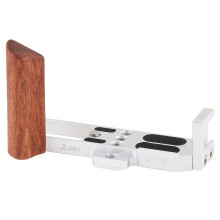 JLwin Quick Release L Plate Camera Wooden Handle Grip for G7XII/G7XIII Camera Tripod Accessories Silver