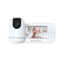 Monitor de Bebé TUYA 2025 con Zoom 4X, Cámara 1080P, 5000 MAh, Canción de Cuna Integrada, Recordatorio de Alimentación, Rotación de 360