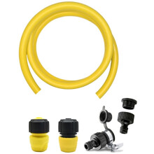 For Garden Hose Set 5/8 in X 2m Flexible Kink Resistant Hose with Water Stop Joint Faucet Universal Joint Kit
