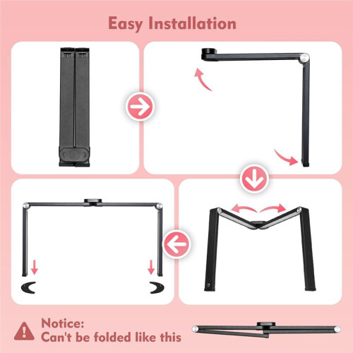 Foldable Nail Lamps for Desk,Large Nail Tech Light with PhoneHolder,Half Moon LedLight,Eyelash Extensions,Makeup,Spa(EU) 2