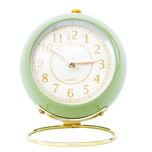 Clocks,Retro Backlight Cute Simple Design Small Desk Clock with Night Light,Silent Non-Ticking,Battery Powered Green