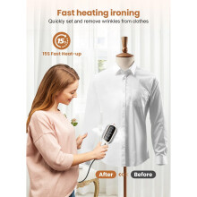 Steamer for Clothes,2in1 Handheld Ironing Machine,15s Fast Heat-,Fabric Wrinkle Remover, Steam Iron Eu Plug