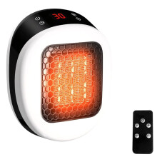 Socket Fan Heater with Remote Control,Ceramic Heater with Thermostat and 12H Timer,for Rooms to 10 M²/25 M³ EU Plug B