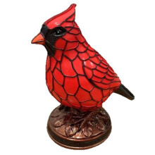 New Handmade Red Resin Bird Lamps for Bedroom Bookshelf, Christmas Art Decor Light Decor, Home Office Desk Decor