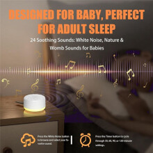 White Noise Machine Suitable for Baby Adult - Portable Sound Machine, 24 Soothing Sounds,Sound Therapy for Home,Travel