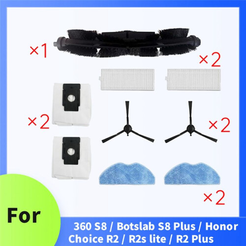 9 Pcs for 360 S8 / Botslab S8  /  Choice R2 / R2s Lite / R2  Sweeping Machine Accessories 1