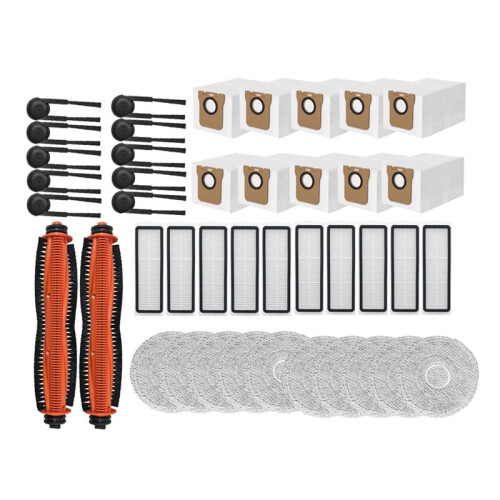 42 Pcs Compatible with  Mijia M40S/OV31CN Sweeping Machine Accessories Main Side Brush Mop Filter Dust Bags