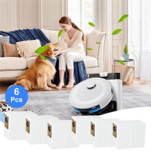 6Pcs Vacuum Dust Bags for M2 Pro/ M2S Pro Robot Vacuum Cleaner, Replacement Bag Attachment Kit