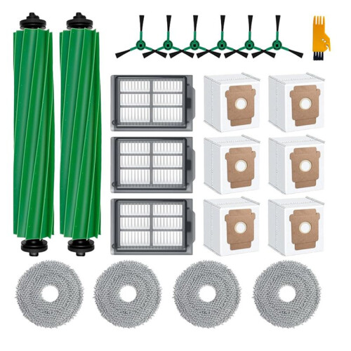 22 Pcs for    505/405 Combo Sweeping Machine Accessories Main Side Brush Mop Filter Dust Bags