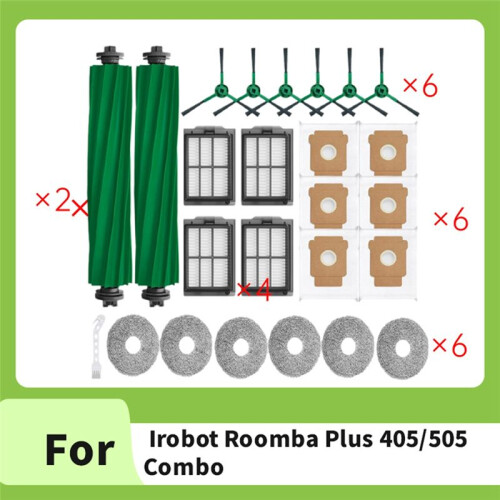 For    405 Combo /  505 Combo Vacuum Cleaner Roller Side Brush Mop Pad Filter Dust Bag 2