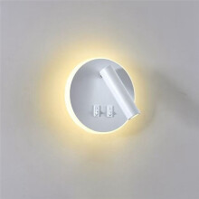 Mounted Eye Protection Rotatable Wall Reading Light Full Spectrum Spotlight LED Lamp Sconce Bedside Round White