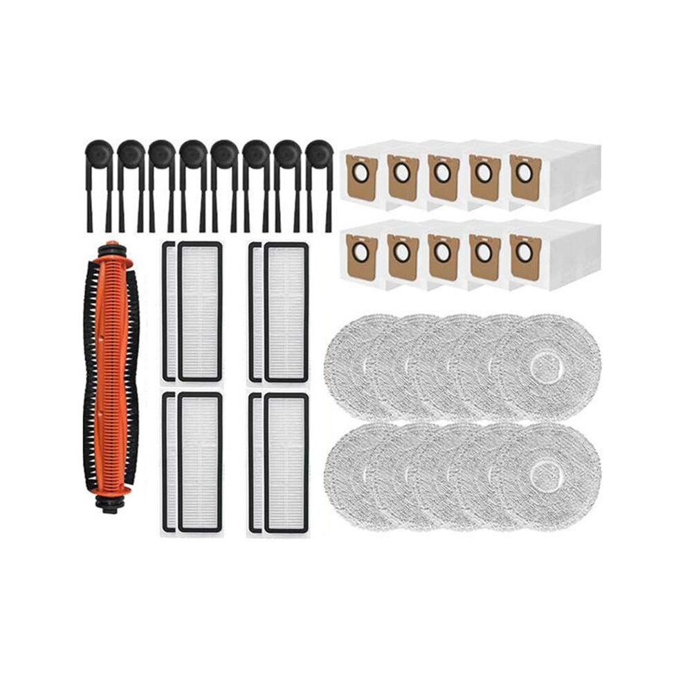 37Pcs For Mijia M40s Ov31cn Vacuum Cleaner Spare Parts Main Brush Side Brush Hepa Filter Mop Cloth Dust Bag 6032031597383