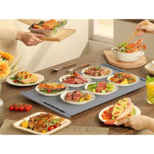 Silicone Electric Food Warmer Mat Portable Foldable Heating Pad Fast Heating Food Plate Warmer for Dining Table (US),C