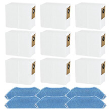 Replacement Parts for  M2 Pro / M2S Pro Robot Vacuum Cleaner Accessories,9 Dust Bags 6 Mop Cloths