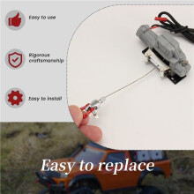 1/10 Car Model New Climbing Car Rescue Metal Winch with Multifunction Remote Control for 1/10 RC Crawler Titanium Color