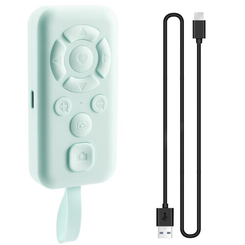 Protable  Remote Control Self-Timer Camera Stick Shutter Button Wireless Controller Light Green