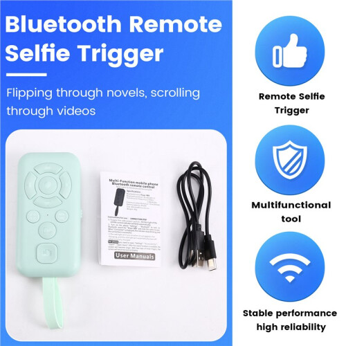Protable  Remote Control Self-Timer Camera Stick Shutter Button Wireless Controller Light Green 1