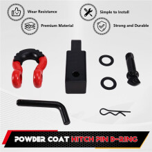 Shackle Hitch Receiver Double Hole Recovery Shackle Block Powder Coat Hitch Pin D-Ring for SUV Trucks Jeeps Off-Road