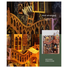 Diy Cabin Inductieboek Driedimensionaal Houten Geassembleerde Handgemaakte Magische Boekenplankornamenten Geschenken