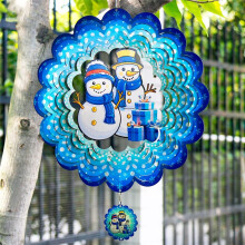 Wind Spinners 3D, Christmas Hanging Wind Spinner for Christmas Decor, 12Inch Yard Art Decorations Snow for Christmas
