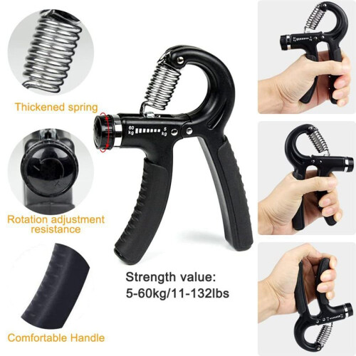 Adjustable Gripper Set Five-Finger Puller Wrist Trainer Fitness Five-Piece Set Black 2