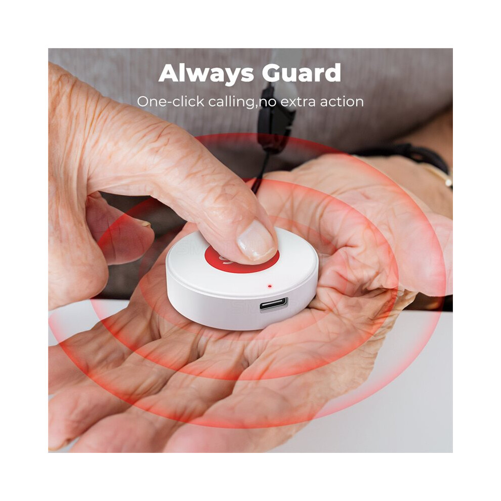 Zandonã Tuya Wifi Sos Panic Button Life App Notifications One Key Alert Wall Sticky /Neck Strap Design For Elderly & Kids