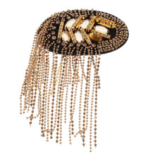 3Pièces Épaulettes À Glands Dorés Avec Perles Pour Uniforme