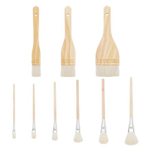 Keramikpinsel-Set mit 9 Stilen, Glasurpinsel für Töpferwaren, Kunstpinsel Aus Wolle in Verschiedenen Formen mit Holzgriff für Künstler