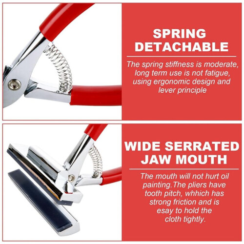 4 Pack Canvas Stretcher Pliers with Staple Remover, Canvas Stretching Pliers with Spring Return Handle 2