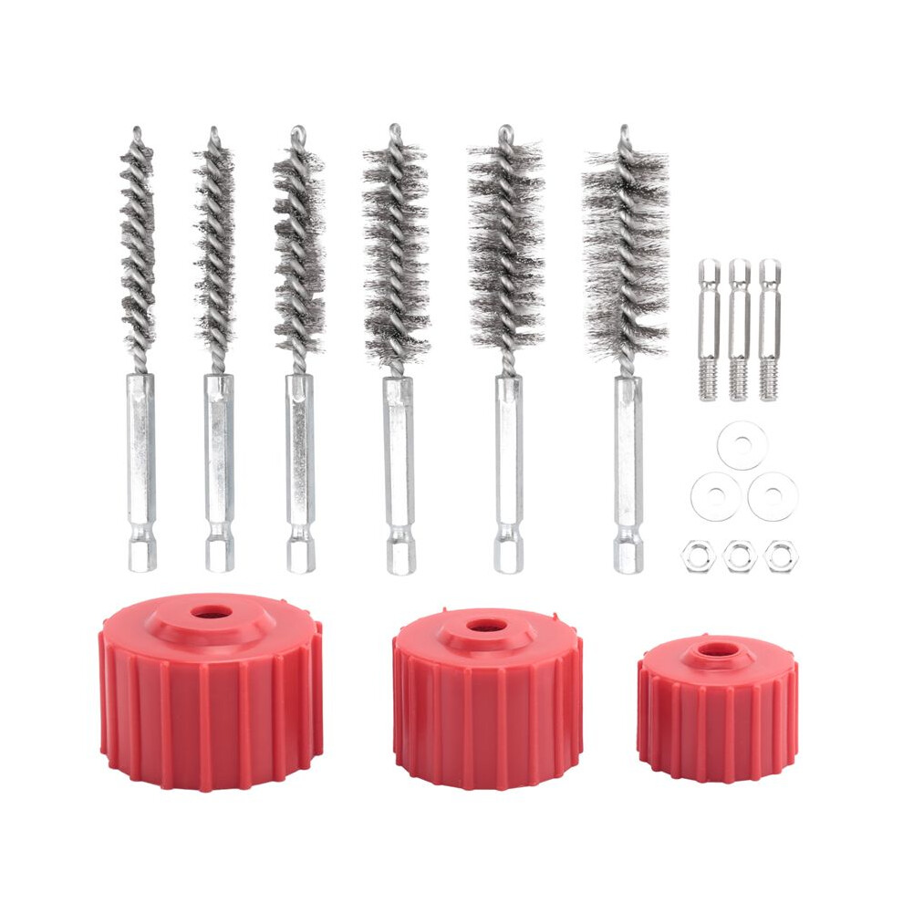 Copper Pipe Cleaner Set For Power Drill, Tube Cleaning Brush, Cleans Copper Pipes Tubes And Fittings For Soldering 6033906227398