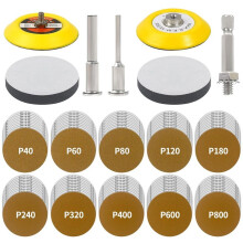 3 Inch Gold Sanding Discs, Hook and Loop Sandpaper Sander for Drill Sanding Attachment, Polishing Kit for Automotive