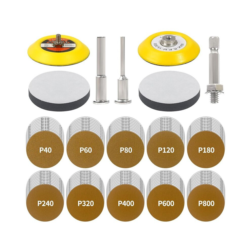 3 Inch Gold Sanding Discs, Hook And Loop Sandpaper Sander For Drill Sanding Attachment, Polishing Kit For Automotive 4713114389690