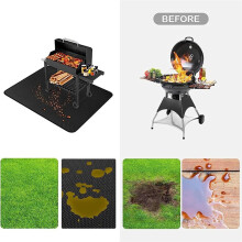 Fire Resistant Grill Mat BBQ Grill Mat Folding Oil-Proof Grill Floor Pads Fireproof Floor Mat Fire Pit Mat for Decks