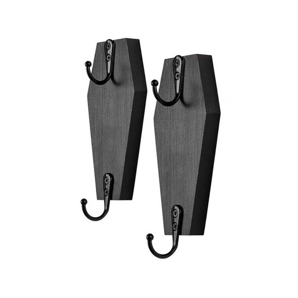 Halloween Coffin Wall Hanging, Coffin Wall Hook For Keys For Wall - Rustic Black Wooden Hanger For Keys, Mugs, Purse A 4712008621434