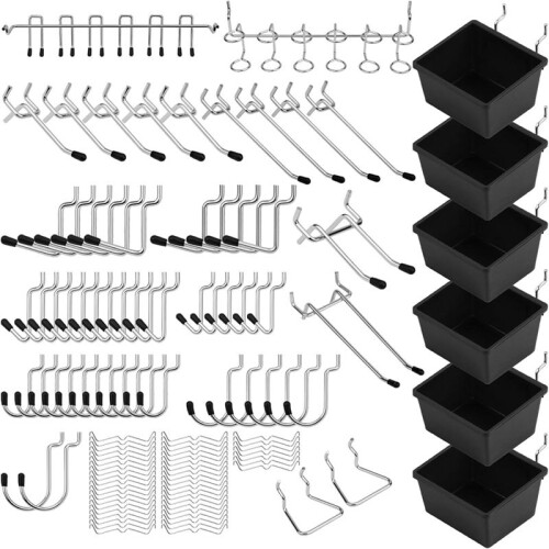 121Pcs Pegboard Hooks Assortment - Durable Pegboard Accessories,for Tool Organization, Ideal for Garage, Workshop