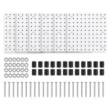 6Pcs Peg Board, Peg Board Wall Organizer Panels, White Peg Board Wall Mount, Peg Board for Room