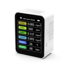 Monitor Inteligente de Calidad del Aire WiFi Medidor de CO2 TVOC HCHO PM2.5 Probador Sensor Digital de CO2 Detector de Gas Formaldehído Tuya APP A