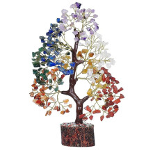 Arbre Cadeau Pierre D'Arbre en Cristal et Arbre D'Argent en Cristal Cristal de Guérison Hauteur 28 Cm, Largeur 18 cm