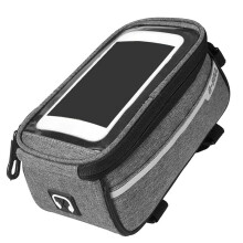 B-SOUL Bike Phone Mount Bag Bike Phone Front Frame Bag Mountain Road Bike Accessories for Fit Phone Under 6 Inch Grey