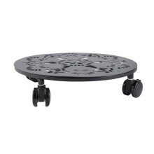 Grands Supports pour Plantes en Métal de 12 Pouces avec Roulettes pour Pot de Fleurs Rond