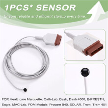 For GE Healthcare Compatible Patient Temperature Probe for Dinamap, Marqutte, Adult Skin Sensor