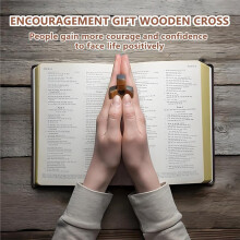 10pcs Wooden Fidget, My Heart Encouragement Gift, Handcrafted Pocket Wood Crosses, Relieve Anxiety