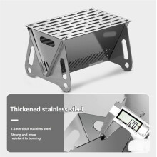 Barbecue, Réchaud, Poêle à Bois, Grille de Camping Multifonction, Grille en Acier Inoxydable