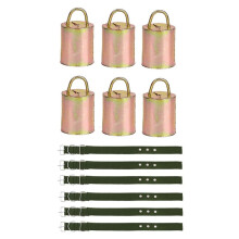 6PCS Hanging Bell for Cattle and Sheep Christmas Cow Bells Grazing Doorknob Decorations Farm Horse with Rope