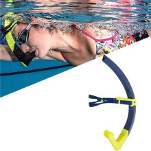 Swimming Training Snorkel Tube, Front Breathing Tube Center Mount Silicone Mouthpiece Adult Freestyle Breathing Tube A