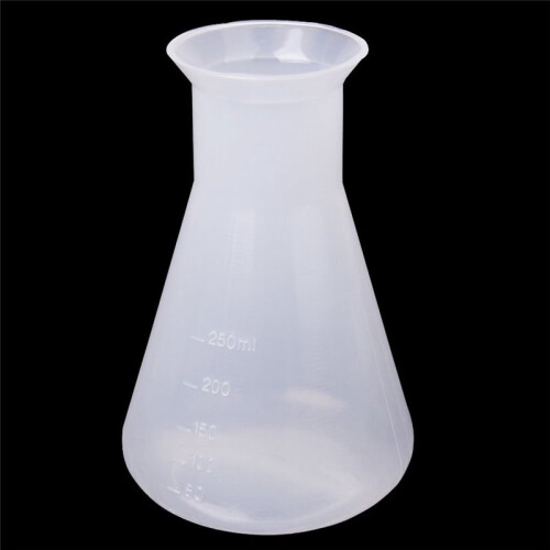 Botella envase frasco erlenmeyer quimico laboratorio transparente de plastico - 250 ml 2
